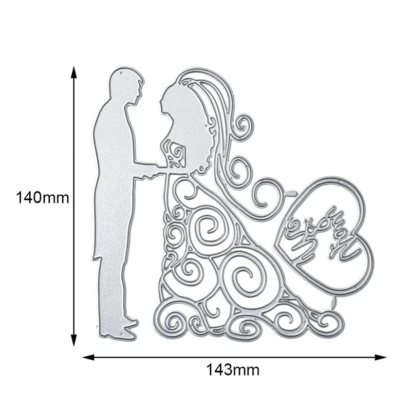 Naifumodo Bride and Groom Dies Wedding Metal Cutting Dies Scrapbooking Card Making Embossing Stencil DieCut New Dies