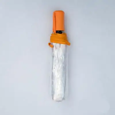 Automatic Umbrella Transparent Paraguas folding Rain Women Men Sun Rain Auto Compact Windproof Style Clear umbrella Princess - Цвет: Оранжевый
