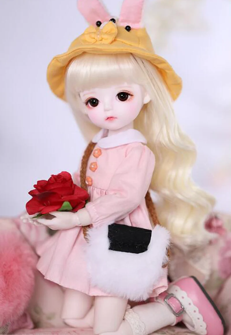 1/3, 1/4, 1/6, BJD, кукла, милое розовое платье для BJD, куклы, игрушки, аксессуары, одежда, включает в себя платье+ носки+ шляпу+ сумку