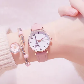 

Korean Simple Ladies Watches Architectural Pattern Design Clock Casual Dress Women Fashion Brand Waterproof Relojes Mujer 2020