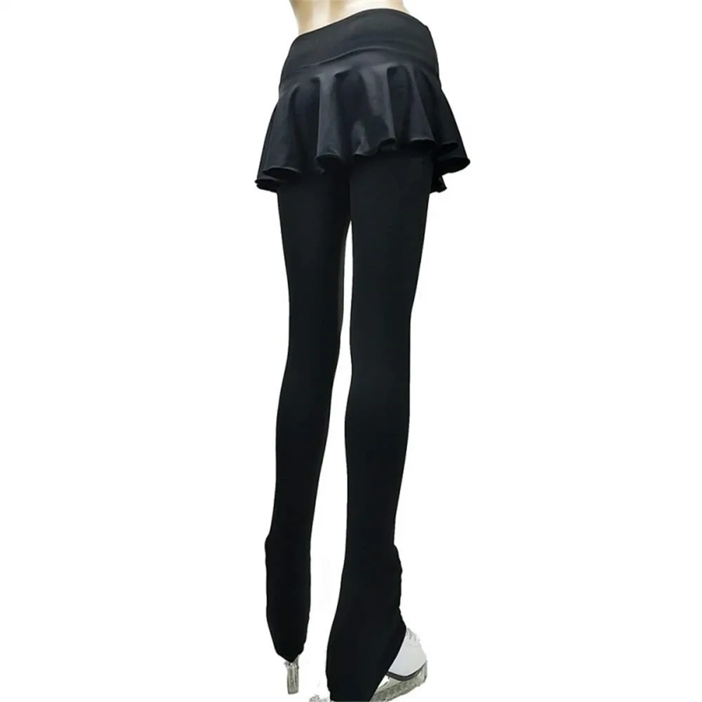 LIUHUO Figure Skating Pants Women's Girls' Ice Skating Pants Trousers Stretch spandex Black Training clothing Roller skating