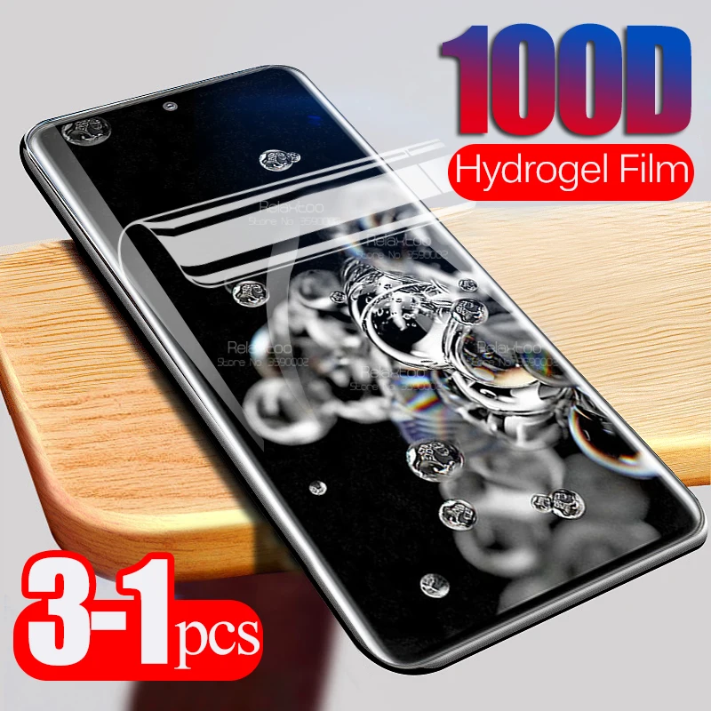 

3pcs 100D Curved Hydrogel Film For samsung galaxy s20 Ultra s10 s8 s9 note 10 plus s 8 9 safety soft Films not tempered Glass
