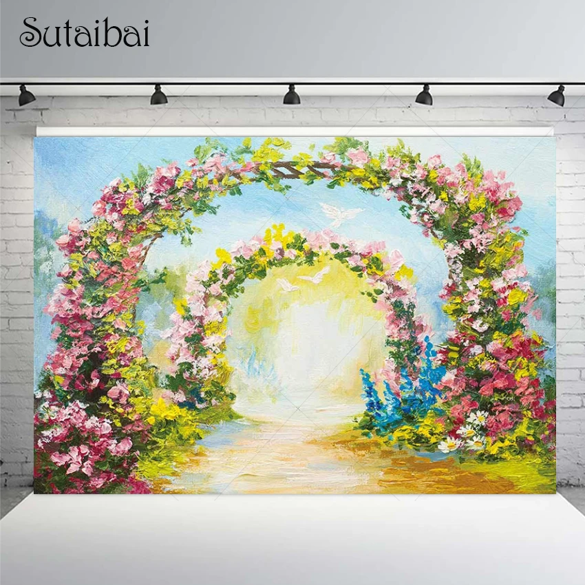 8x6ft,chy291 TCReal Flower Background Photography Studio Wall Backdrop Baby Birthday Party Romantic Wedding Photography Background Warm Home Decoration