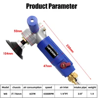 HIFESON 4 Inch Air Pneumatic Sander Water-feed Mill Wet Polisher Tool Machine for Marble Quartz Granite Stone Polishing 2