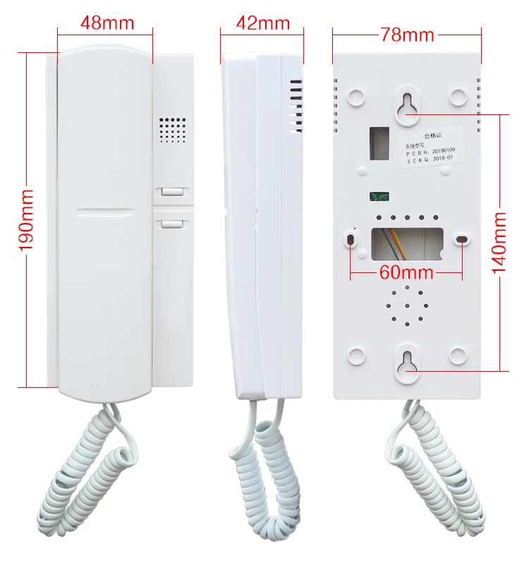 New arrival 2 Wires STYLE B audio door phone indoor phone for building audio intercom system