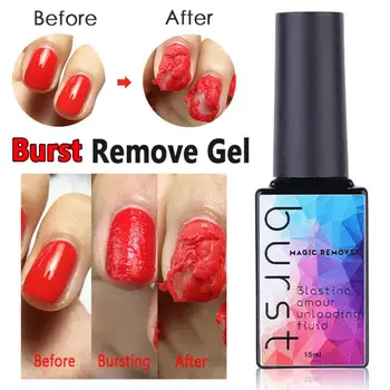 

Nail Gel Polish Remover Magic Remover Fast Soak Off Nail Glitter UV Base Coat Burst Glue 15ml Burst Glue Removal Of Nail Polish