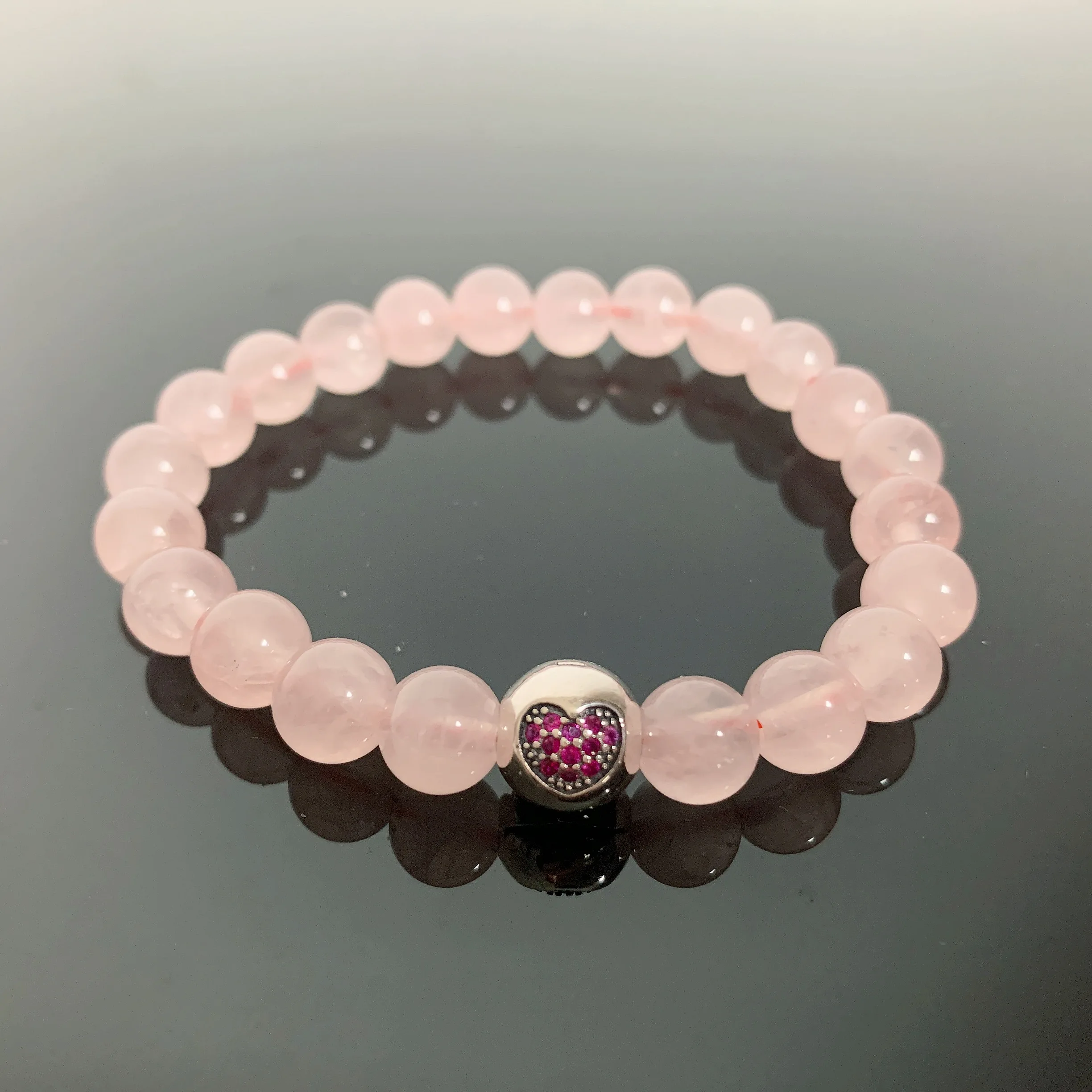 

LUCKY SONNY Factory Bottom Price Natural 7A Pink Rose Powder Crystal Quartz Obsidian Stone Gemstone Women Bracelet Jewelry Gift