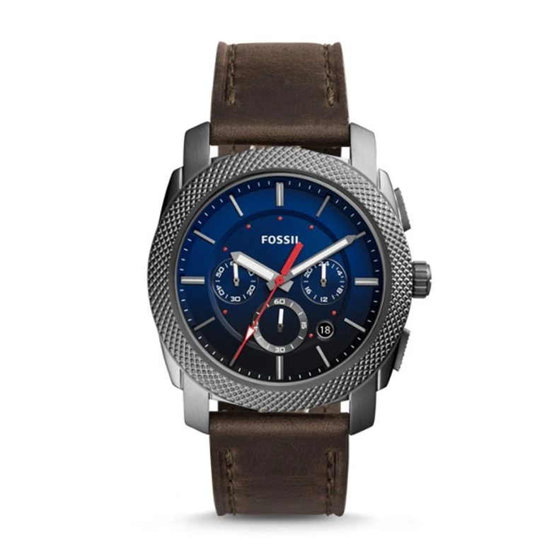 FOSSIL Machine хронограф серые кожаные часы винтажные часы для мужчин Роскошные Брендовые мужские наручные часы reloj fossil hombre