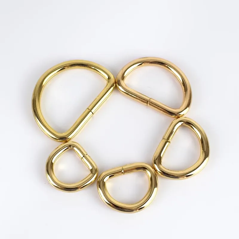 gold 5 шт. ремень для сумки металлические пряжки D кольцо пряжки для ремня застежка Кожа ремесло одежда сумки тесьма крюк застежка diy части F4-6 - Цвет: gold