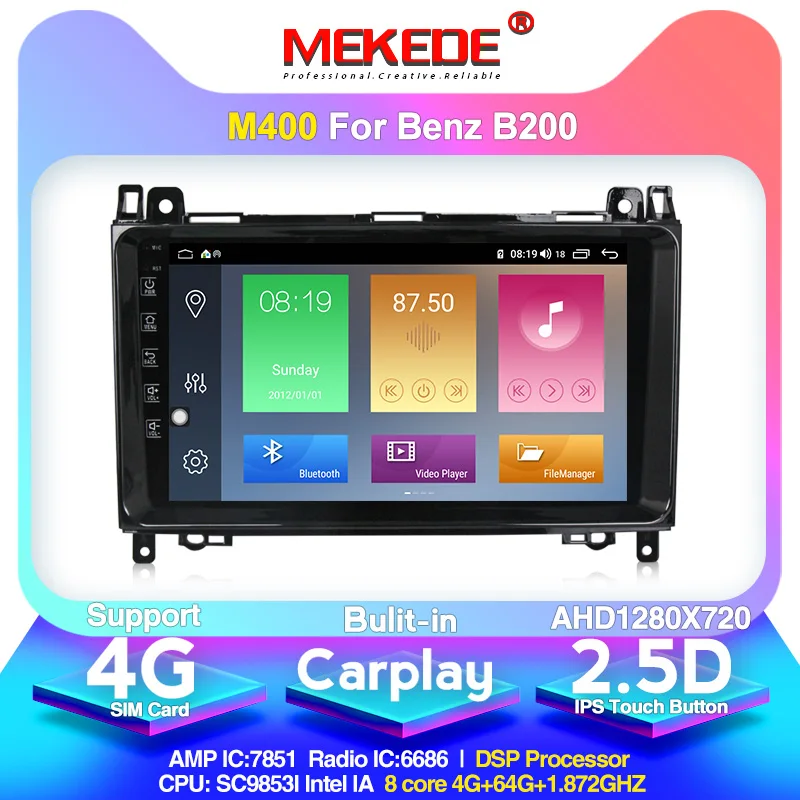 

MEKEDE Android 10 Multimedia Player for Mercedes Benz B200 W169 W245 W639 W906 Sprinter Viano Vito Wifi GPS Car DVD Radio Audio