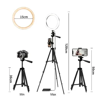 

Ring Light Dimmable LED Studio Camera Photo Phone Video Light Lamp With Tripods Selfie Stick Ring Table Fill Light for VK #E