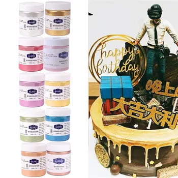 

15g Flash Glitter Powder Edible Pigments for Decorating Food Cake Biscuit Chocolate Baking Supply 10 Colors