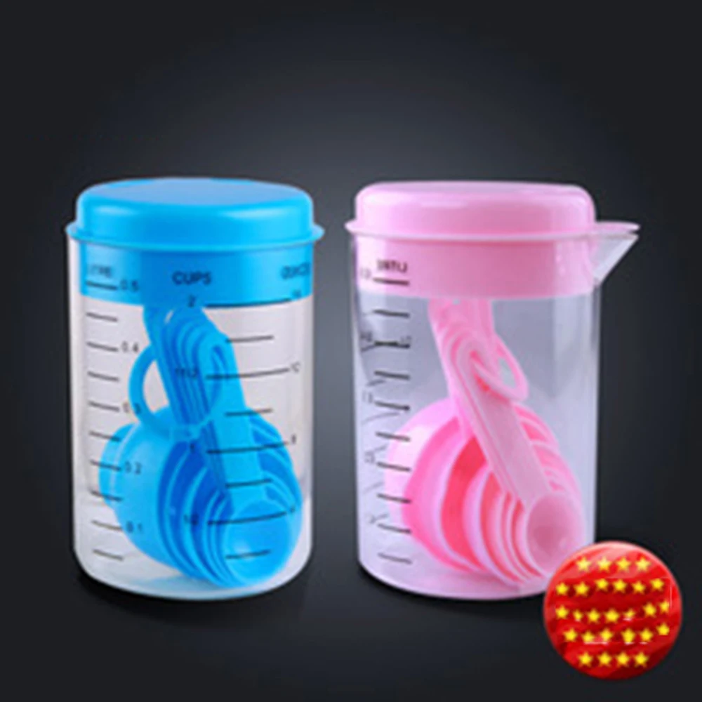 

7 Pieces / Set of Plastic Measuring Cups and Spoons Measuring Tea Coffee Kitchen Utensils Baking Tools Baking Tray Kitchen Tools