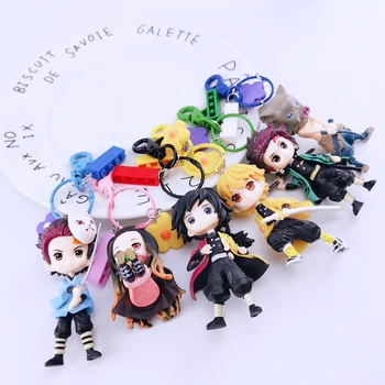 

2020 Anime Demon Slayer Acrylic Keychain Brinco Blade Of Ghost Key Chain Kamado Tanjirou Cosplay Pompom Yaiba Keyring Pendant gi