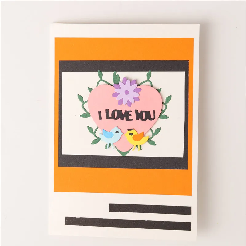 

Eastshape I Lover You Floral Heart Metal Cutting Dies Stencil for DIY Scrapbooking Decoration Embossing Handcraft Die Cut 2019