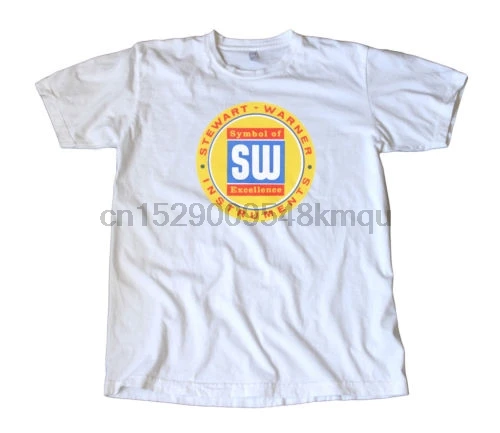 Vintage Stewart Warner Instruments Decal T-Shirt Racing Summer Menfashion TeeComfortable t shirtCasual Short Sleeve TEE |
