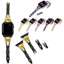 

Diamond-encrusted Butterfly Strap For Apple Watch Band 40mm 44mm Metal Stainless Steel Chain Watchbands for iWatch 38 4145 42mm