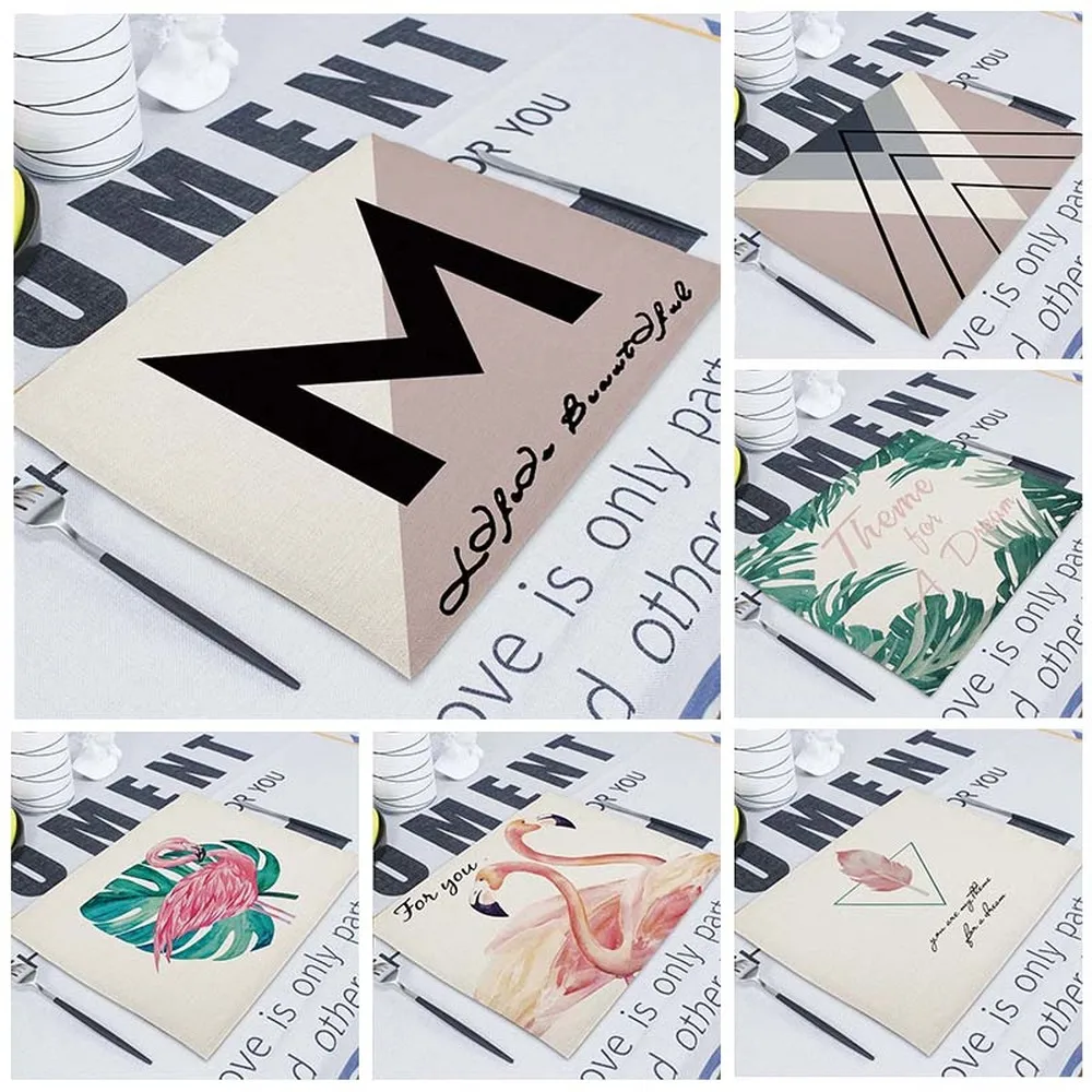 

Flamingo Table Napkins Linen Placemats Floral Cloth Napkin Decorative Paper Napkins Tea Towels for Kitchen Servetten Theedoek