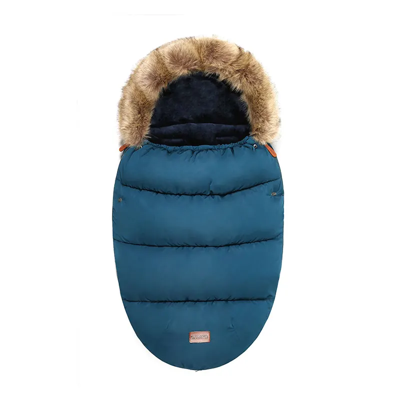 Детский спальный мешок для младенцев, зимний спальный мешок для коляски, плотный теплый конверт для коляски, спальные мешки, брендовый спальный мешок - Цвет: Lake blue