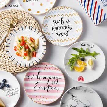 

1PC Creativity Ceramic Dinner Plate food Dessert Plates kitchen Tableware home steak sushi snack decoration plate Breakfast tray