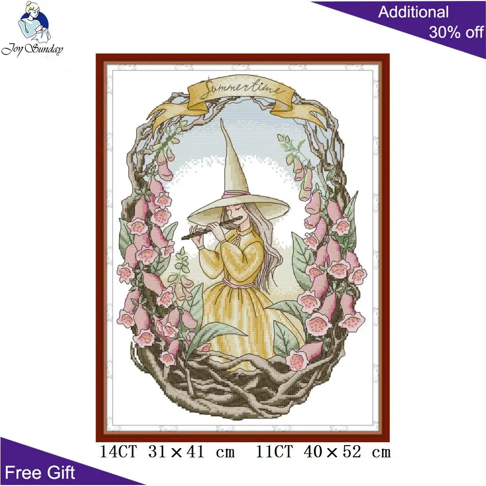Joy Sunday Witch Cross Stitch Kits Home Decor Winter Spring Autumn Magic World RA344 RA358 RA359 RA360 Four Seasons
