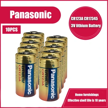 

10PC New Panasonic CR123 CR123A CR 123A 123A CR 123 A123 CR17345 16340 3V Lithium Battery for Camera Flashlight dry primary cell
