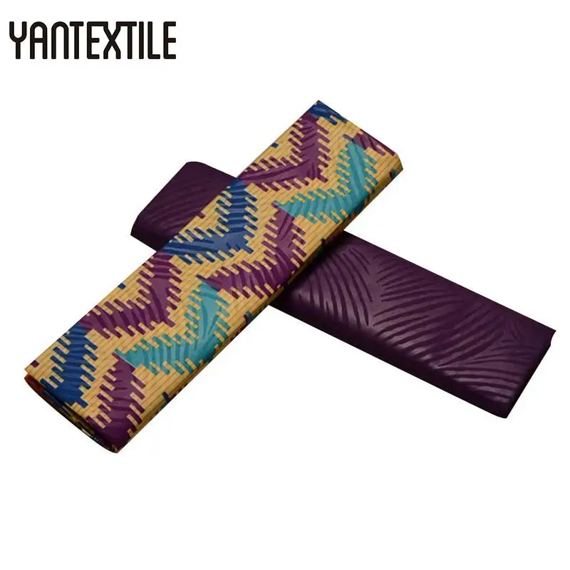 YANTEXTILE Анкара ткань Африканский настоящий воск принт тиснение Гана Kente Ткань 2+ 2 ярдов Tissu простое окрашивание африканская ткань Анкара
