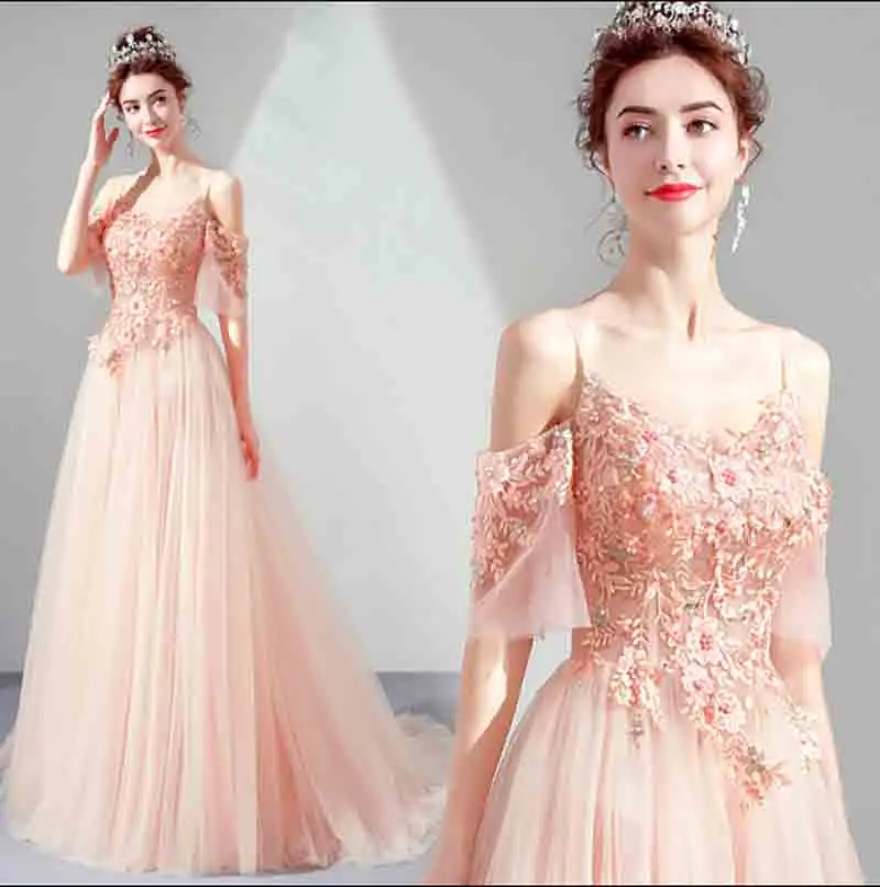 Купить роскошное розовое вечернее платье трапеция большого размера