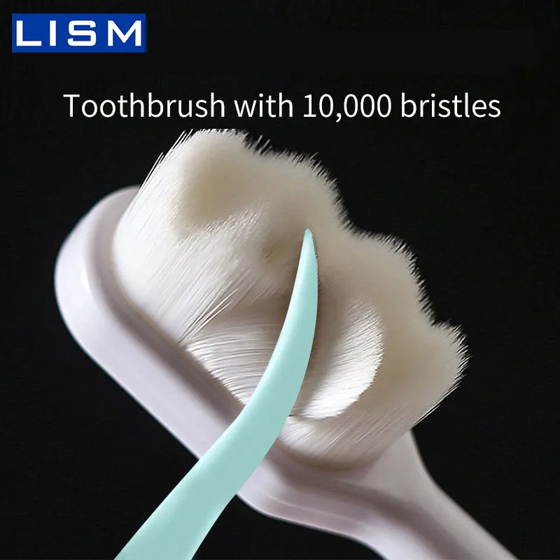 

1pc Ultra-fine Toothbrush Super Soft Dense Bristle Toothbrush With Holder Deep Cleaning Bristle Brush for Oral Teeth Care Tools