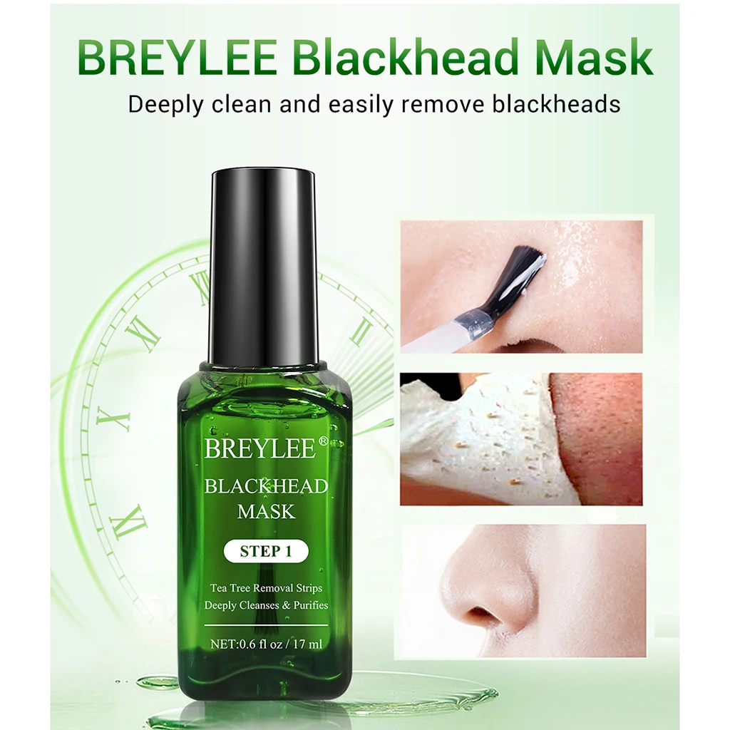 BREYLEE Tea Tree Oil Blackhead Remover Blackhead Removing Kit Blackhead Solution Blackhead Mask Pore Refining Serum