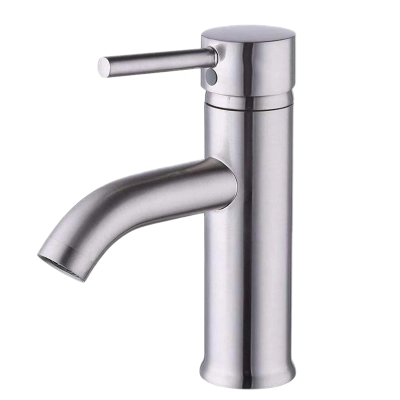 

CUPC NSF Certified Brass Modern Bathroom Sink Faucet Brushed Nickel Single Handle Wash Basin Faucet Lavatory Tap Lead-Free Brass