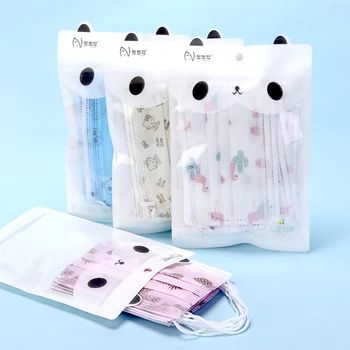 

10PCS/Lot Colorful Child Dustproof Cartoon Mask Kids Disposable Face Masks 3 Layer Anti-Dust Pollution Masks Cotton Non Wovens