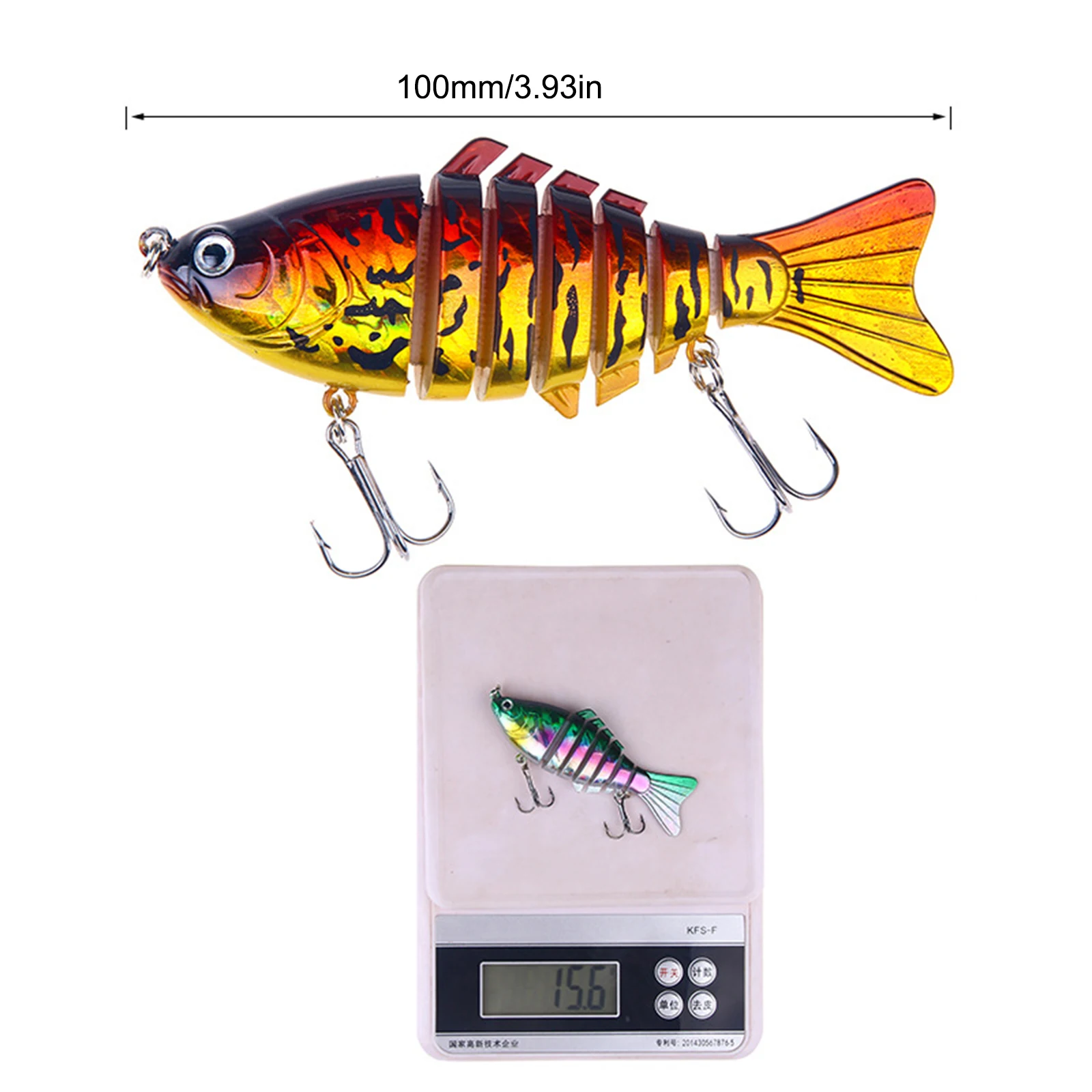 Sete-seção de Iscas de Pesca Isca de Pesca Ferramentas de Simulação Isca Artificial Duro - Set 10 Centímetros Coloridos Luya 6 Pçs 8 Iscas artificiais