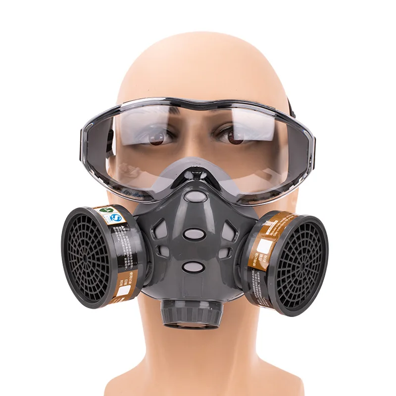 

Full Face Respirator Gas Mask With Safety Glasse Spray Paint Chemical Pesticide Decoration Formaldehyde Anti-Dust With Filter