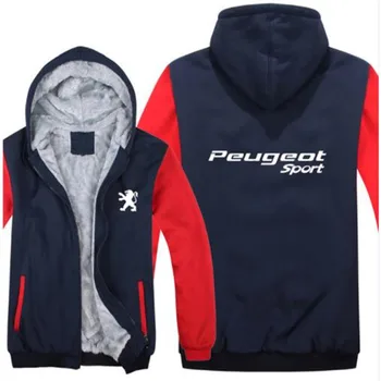

Peugeot Hoodies Jacket Men Casual Winter Thincken Liner Fleece Peugeot Sweatshirts Hoody Pullover