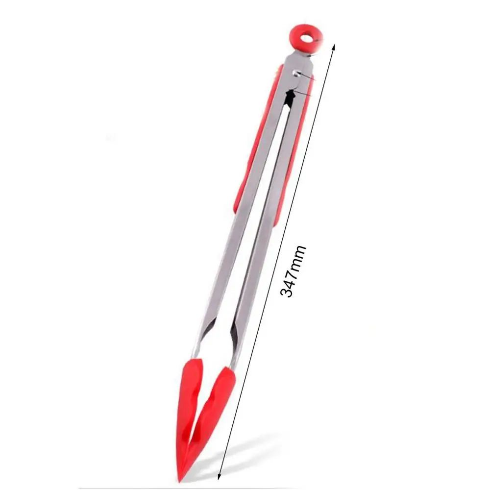 12inch Многофункциональные щипцы для приготовления пищи, зажим из нержавеющей стали, ручка для еды, силиконовый зажим для еды, кухонные щипцы для барбекю, инструменты для приготовления пищи - Цвет: 12inch