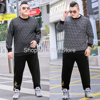

Baolai Horse Men's Wear Hoodies Wei Pants Match Two-piece Set Plus Fat Plus Size Tide Fat Man Fat Long Sleeve Trousers