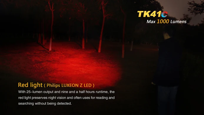 FENIX TK41C Cree XM-L2 U2 и Philips LUXEON Z красный/синий/белый светодиоды Макс 1000 люмен луч бросок 480 метр фонарь