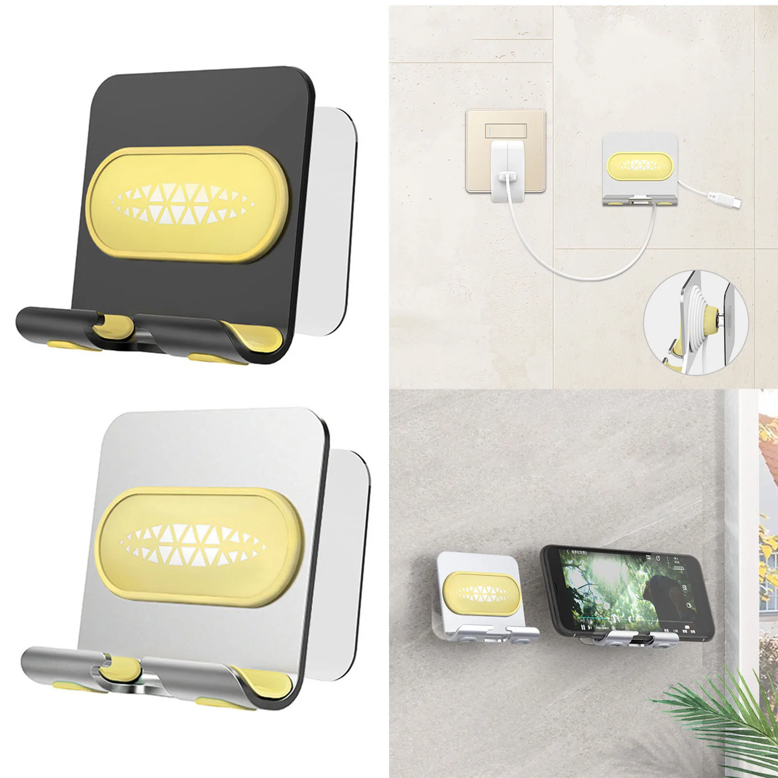 Punchfree Phone Holder Wall Mount Adhesive Cell Phone Stands Rack For