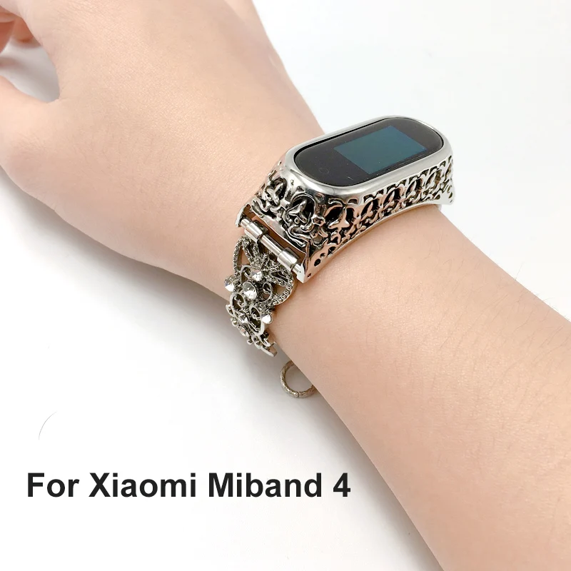 Для Xiaomi mi 4 3 группа металлический кристалл Алмазный ремешок браслет для Xiao mi Band 4 3 Ремешки для наручных часов женские часы браслет
