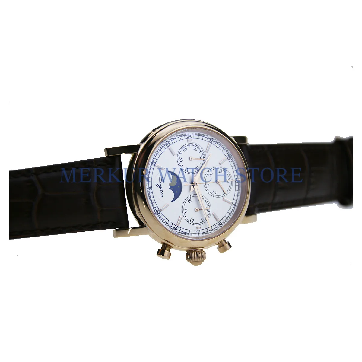 Sugess люминесцентное платье Роскошные Чайка движение Moonphase календарь механические мужские часы с хронографом