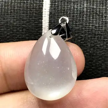 

Top Natural White Light Moonstone Pendant Jewelry For Woman Lady Man Love Crystal 25x20x15mm Beads Silver Water Drop Stone AAAAA