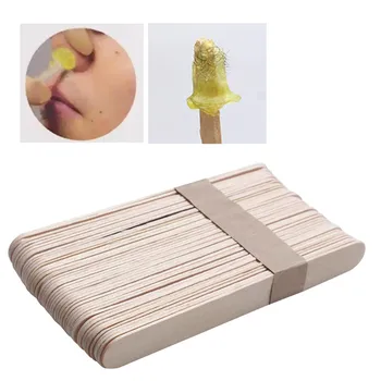

50pcs Disposable Wooden Waxing Spatulas Tongue Wax Applicator DIY Facial Mask Sticks for Waxing Body Hair Care 12.5cm