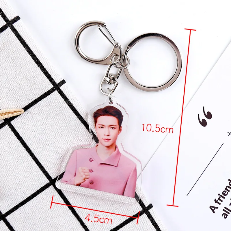 LAY Kpop EXO фото брелок акриловый брелок Подвеска прозрачная картина горячая Распродажа подарок для фанатов цена Новые поступления EXO Kpop - Цвет: LAY