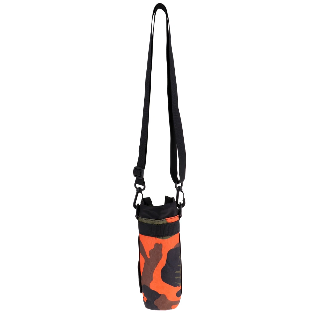 Orange Camo 500 мл спортивный оболочка для бутылки плотно прилегающий чехол водонепроницаемый шнурок ремень с углублением и подкладкой с регулируемым плечевым рюкзак на ремнях - Цвет: Orange Camo