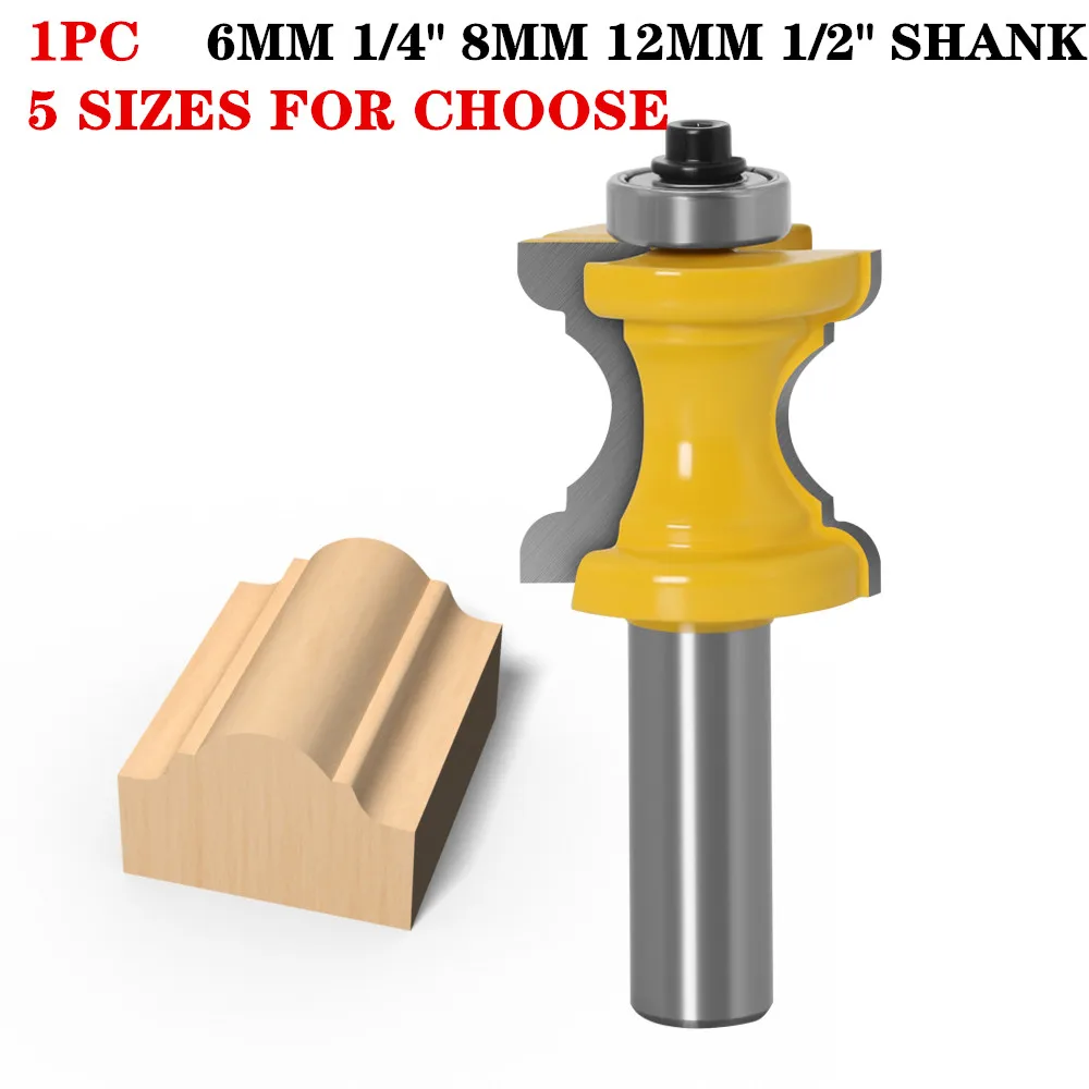 1 шт. 6 мм 1/4 &quot8 12 1/2" хвостовик Bullnose Bead Колонка Face mould Wood Router Bit карбидный