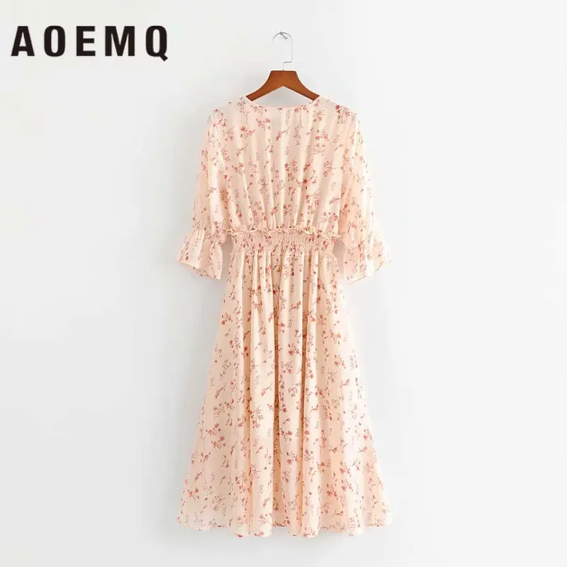 AOEMQ/платья сезон осень лето одежда длинные платья пляжные Вечерние Платья с