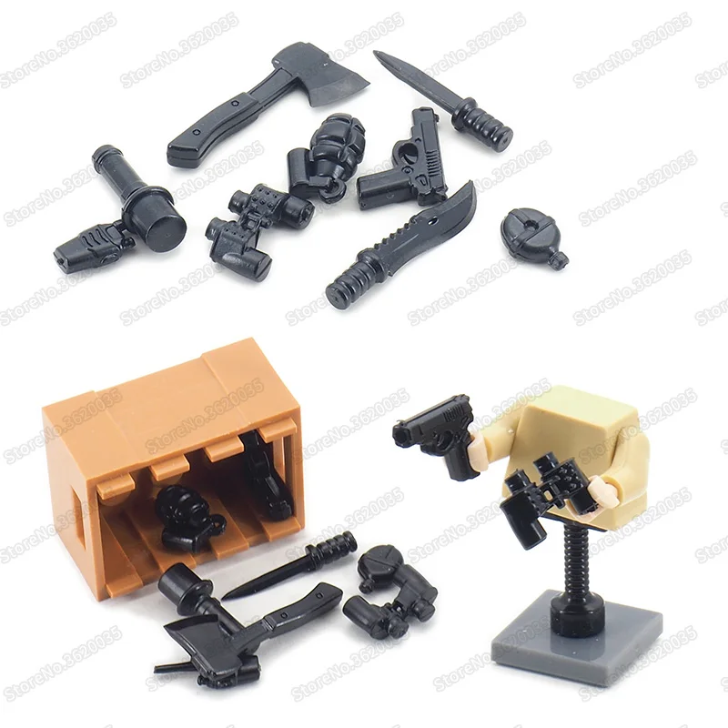 Legoinglys Military Figures WW2 Weaponas Collection Edition Building Block Assemble Army Set Soldier Moc Boy Christmas Gift Toys