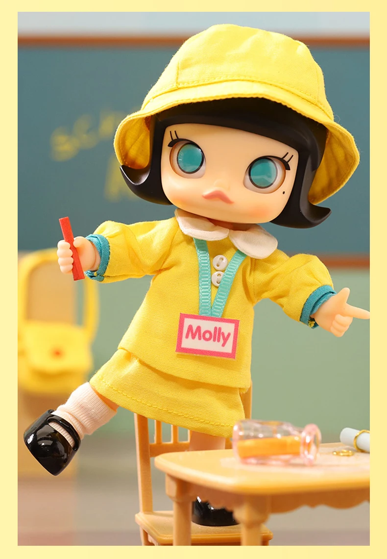 POPMART 14 см детский сад Molly BJD подарок на день рождения Детская игрушка Новое поступление