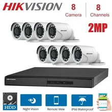 HIKVISION английская версия DS-7208HGHI-F1/N 1080P и DS-2CE16D0T-IRF 8CH крытые и наружные ночные комплекты зрения с HDD опционально